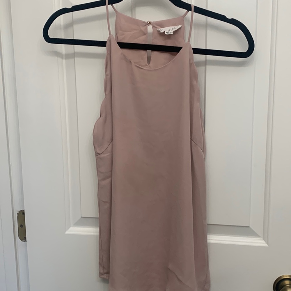 Dusty Rose Mauve S Sleeveless Blouse Lined
